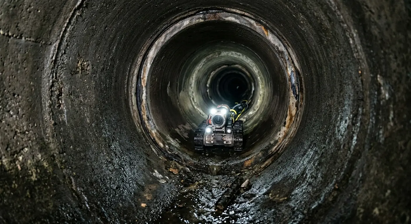 Robotic sewer camera inspecting pipe interior for Drain Snake Service in Wilkinsburg